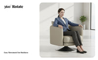 Round Rotating Armchair Modern Design Rotating Barrel Chair Curved Backrest Oversized for Business Owners, Readers, Showroom