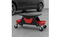 Heavy-Duty Construction Automotive Work Stool with Tool Trays Low-Profile Design Workshop Equipment for Mechanics, Garage