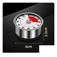 1 Analoger Countdown-timer Cooking Timer Mechanical Kitchen Timer Magnetic Countdown Clock with Robust Stainless Steel Build and Battery-free Operation Suitable for Meal Preparation Home Baking Kitchen Tasks