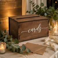 Wooden Card Box Slotted Lid Greeting Card Box Elegant Design Party Supplies