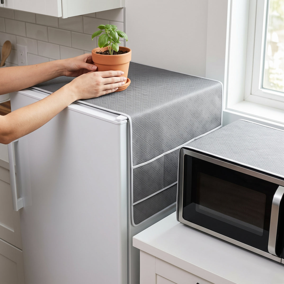 Refrigerator Top Cover Dust-proof Waterproof Oil-proof Universal Cloth Nordic Style Kitchen Countertop Protector