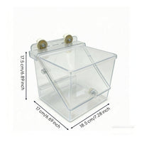 Acrylic Pet Feeder with Suction Cups Transparent for Enclosures, Squirrels