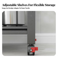 Mobile Storage Shelf Large Capacity Metal Kitchen Utility Cart Space-Saving Design Floor Standing Organizer Rack for Pantry, Washroom, Garage