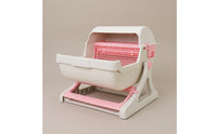 Semi-Automatic Litter Box Half-Enclosed Cat Litter Box with Hood Easyhygienic Pet Supply for Cats, Home, Living Room