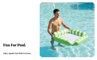 Inflatable Pool Hammock Strong Buoyancy Inflatable Mesh Float Double Use Sit or Lie Versatile Water Lounger for Kids, Adults, Beach, Lake