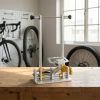 Bike Wheel Truing Stand Aluminum Alloy Truing Stand with Rollers Stable Wheel Calibration Tool for Mechanics