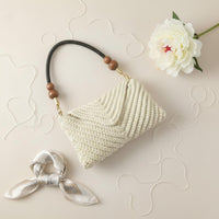 Small Square Shoulder Bag Chic Knitted Shoulder Bag Easy to Match Outfits
