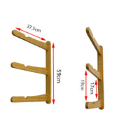 Wall-Mounted Surfboard Display Rack, 3-Tier Wooden Storage Shelf