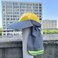 现货夏季防晒安全檐帽子施工紫外线工地透气双色遮阳帽撞色遮阳板