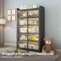 particle-resistantresistant Fluted Glass Door Cupboard Floor-Standing Design book cabinet Modern aesthetic book cabinet Sturdy Frame for Book Lovers, Collectors, Homeowners, Living Room, Home Office, Balcony, Entryway