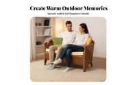 4 Pieces 4-Piece Woven Sofa set Handwoven Design 4-Piece Sofa and Table Set Weather-Resistant Water pads