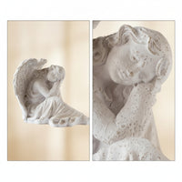 Resting Angel Figurine Vintage Angel Statue Resin Cherub Statue White for Photographers