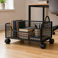 Rolling Bookshelf Storage Cart with Wheels, Detachable Under-Desk Organizer for Books and Supplies