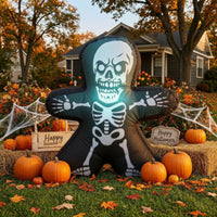 Halloween Skeleton Inflatable with Printed Bones Self-Supporting Skeleton Inflatable Compact Outdoor for Yard, Courtyard