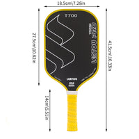 一体热压布纹磨砂T700碳纤维匹克球球拍铁氟龙Pickleball Paddle