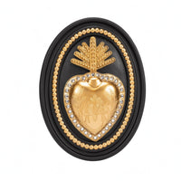 Resin Wall Hanging Beaded Border Oval Wall Plaque Ornamental Detailing