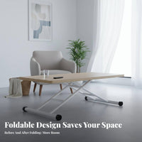 elevateTop Coffee Table Multi-Functional elevateTop Dining Table Height-Adjustable Space-Saving Furniture for Home Office Workers, Homeowners, Living Room