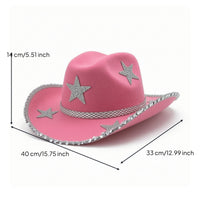 Headwear Western Cowboy Hat Sparkling Silver Trim Hatband Detail