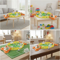 Interactive Tabletop Soccer with Launcher Mini Tabletop Soccer Game Compact Foosball Game Portable for Children, Families, Toddlers, Family Night, Party