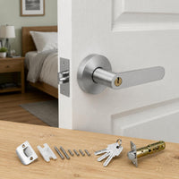 Keyed Lever Lockset Round Rosette Keyed Lever Lock Long-Lasting