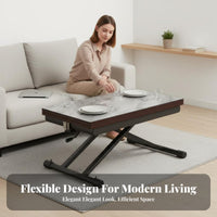 transformable Coffee-to-Dining Table Multi-Functional Household Furniture Space-Saving for People with Small Living areas, Apartment Dwellers, Home