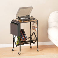 CD Holder Stand Metal Frame Music Storage Table Space Saving Turntable Cart for Living Room, Bedroom