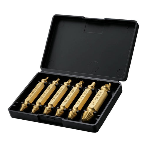 6 Pieces Screw Extractor Set with Case Long-Lasting Screw Extractor Set High