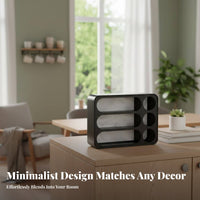3-Tier Shelf with Circular Compartments Large Capacity Cup Rack for Living Room