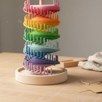 Early Education Rainbow Race Spiral Structure Fine Movement Skills Spiral Ball Track Hand-Eye Coordination Color Sorting Toy Sensory Play for Preschoolers, Toddlers, Kindergarten