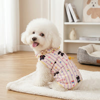 Dog Bodysuit Belly Protection Clothing, Knitted Pyjamas and Puppy Clothes for Small Dogs, Winter Warm Unisex Belly Cover with Tail Opening