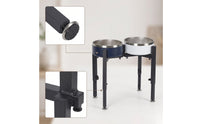 Metal Elevated Dog Bowl Stand Easy to Clean Dog Bowl Stand with Stainless Steel Bowls Dishwasher-Safe Pet Feeder with Stainless Steel Bowls Rust-Resistant for Dogs, Pets, Indoor, Kitchen