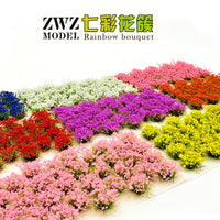 Colorful Flower Cluster Miniature Model Scene Grass Tufts for DIY Figure Toys