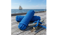 2 Pieces Long-Lasting Double Braided Nylon Dock Line Heavy Duty Dock Line with Spliced Eye Abrasion-Resistant Boat Rope with Spliced Eye Low-Stretch for Boaters, Sailors