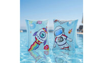 Glossy Swim Arm Bands with Valves Portable Swimming Arm Floaties Quick-Inflate Armbands PVC for Toddlers