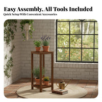 Multi-Tiered Plant Shelf Freestanding Tiered Wooden Pedestal Space-Saving Minimalist and Design for Gardeners, Indoors, Office