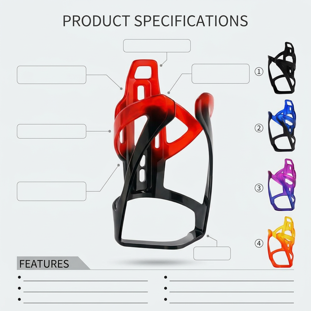 Bike Water Bottle Cage for Mountain Bikes, Lightweight PC Material, Easy Access Bike Water Bottle Holder, Road Bike Drinks Holder