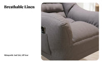 2 Pieces Upholstered Armchair with Ottoman High Backrest for Dorm Room, Students
