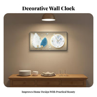 Light Luxury Design Feather Shaped Wall Clock Silent Movement Large Decorative Wall Clock Non-Ticking for Homeowners, Living Room, Cafe