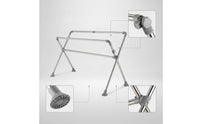 Adjustable Clothes Drying Rack Heavy Duty Foldable Clothes Drying Rack Compact Free-Standing Laundry Airer Outdoor for Balcony