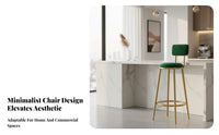 Upholstered Bar Stool with Support Rest Modern Design High-Legged Chair Comfortable Long-Lasting for Cafe, Reception Desk