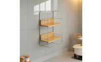 Wall-Mounted Storage Rack Stainless Steel Furniture Rounded Corners for Kitchen