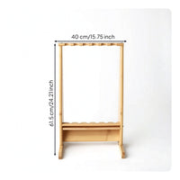 Fishing Rod Rack Freestanding Fishing Rod Holder with 6 Slots Wooden Organizer for Fishermen, Cabin