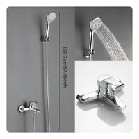 Brass rain shower set, 3 modes