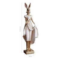Rabbit Figurine with Base Decorative Rabbit Figurine Weighty for Bookshelf