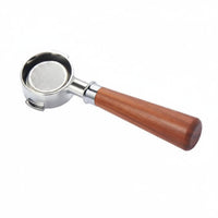 Coffee Machine Handle Bottomless Portafilter Espresso Handle Detachable Zinc Alloy Wood Grip Professional Accessory Suitable for Home Brewing Barista Office