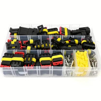 352PCS Automotive Connector Quick Disconnect Waterproof Terminals 1-4 Pin Connectors with Ratchet Crimping Tool