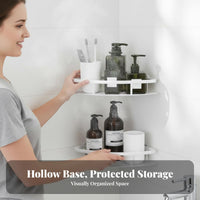 Rust-Proof 2-Tier Corner Shelf Rustproof 2-Tier Corner Organizer Space-Saving Wall Mounted Organizer No-Drill Installation for Homeowners, Renters, Students, Kitchen, Shower, Dorm Room