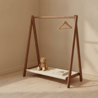 Triangular Frame Clothes Rack Freestanding Clothes Rack with Shelf Furniture Foldable Space-Saving for Children, Entryway