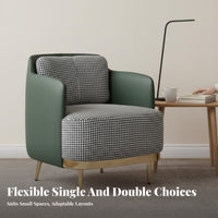 Houndstooth Armchair Nordic Design Upholstered Accent Armchair Retro Design Easy Assembly for Readers, Living Room