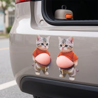 Cute Cat Sticker Die-Cut Cat Stickers 3D Belly Cartoon Animal Decals Funny for Laptop